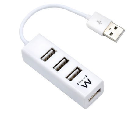 Hub USB Ewent EW1122 4 Portas USB 2.0 Branco 1
